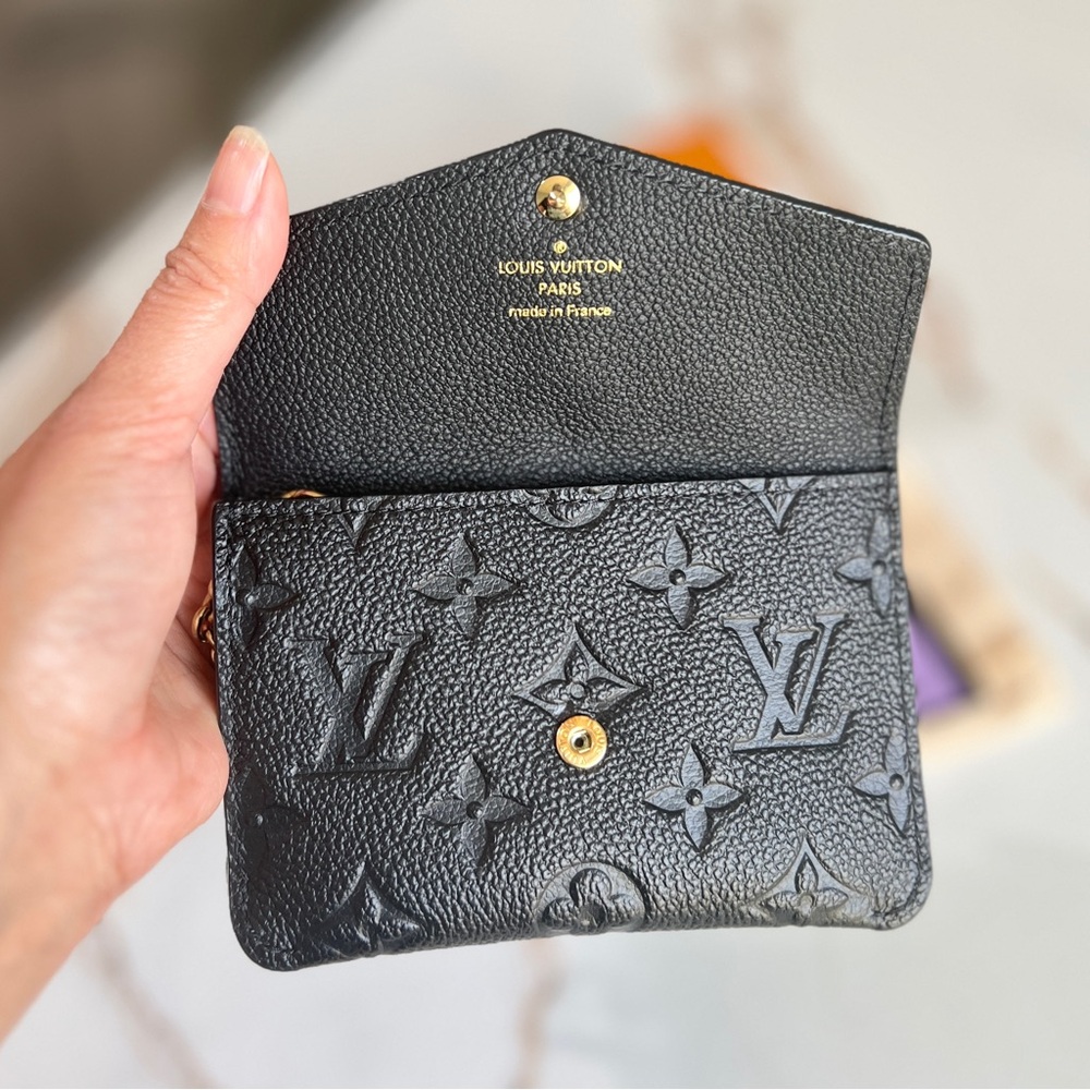 SOLD-Authentic Louis Vuitton Key Pouch Mng Empreinte Black - Picture 3 of 16